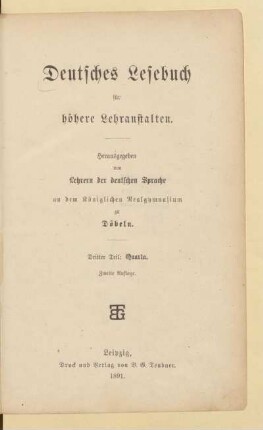 Teil 3 = Quarta, [Schülerband]: [Teil 3 = Quarta, [Schülerband]]