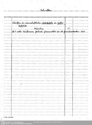Schriften Arbeitsstelle