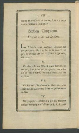 Section Cinquieme.