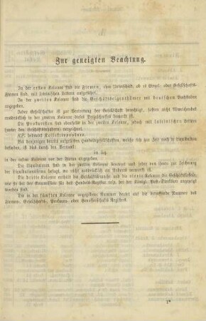Zur geneigten Beachtung