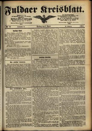 Ausgabe vom Freitag, den 08. April 1910.