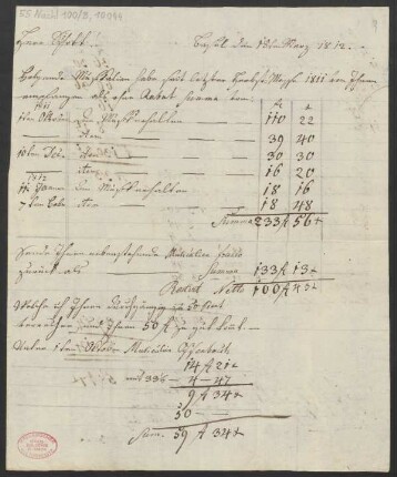 Brief an B. Schott's Söhne : 18.03.1812