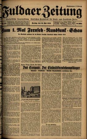 Ausgabe vom Freitag, den 28. Juli 1939.