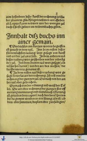 Innhalt disz buchs
