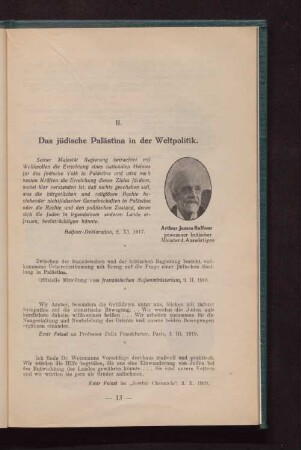 II. Das jüdische Palästina in der Weltpolitik.