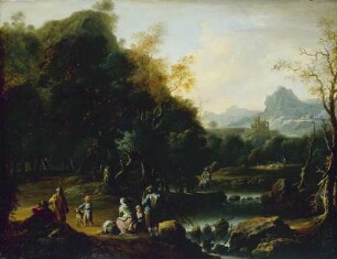 Landschaft mit Burgruine