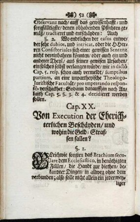 Cap. XX. Von Execution der Eherichterlichen Beschäyden/ und wohin die Geld-Straffen fallen?