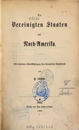 Die Vereinigten Staaten von Nord-Amerika : Mit besonderer Berücksichtigung ihrer finanziellen Verhältnisse