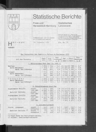 Der Seeverkehr des Hamburger Hafens im September 1972 : Lfd. Nr. 55
