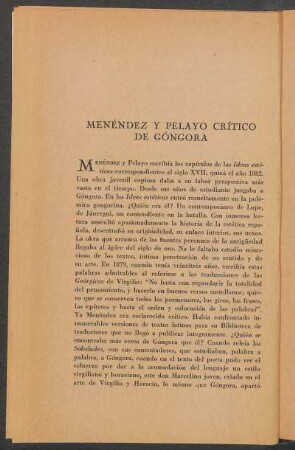 Menéndez y Pelayo crítico de Góngora