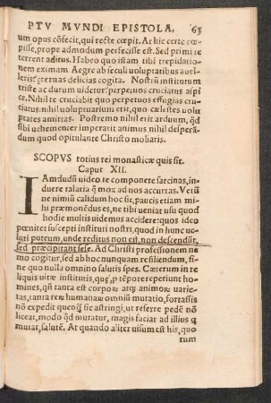 Scopus totius rei monasticae quis sit. Caput XII.