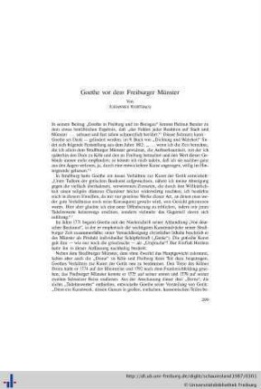Goethe vor dem Freiburger Münster.