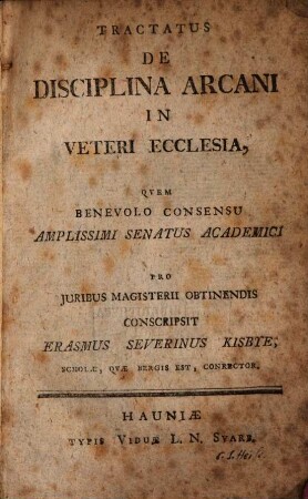 Tractatus de disciplina arcani in Veteri Ecclesia