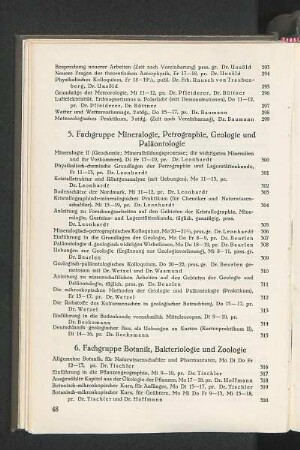5. Fachgruppe Mineralogie, Petrographie, Geologie und Paläontologie