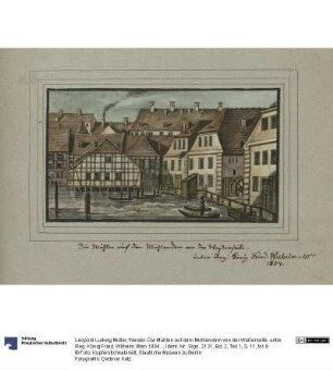 Werder. Die Mühlen auf dem Mühlendam von der Waßerseite. unter Reg: König Fried. Wilhelm IIIten 1804.