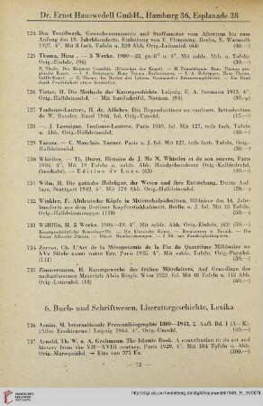 6. Buch- und Schriftwesen, Literaturgeschichte, Lexika (Nr. 736 - 811)