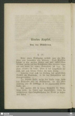 Viertes Kapitel. Von den Mühlsteinen