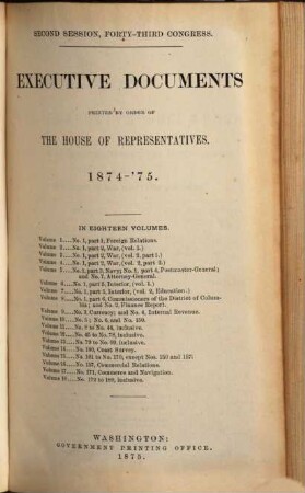 House documents. [276,3.] 1874/75 = Congress 43, Sess. 2