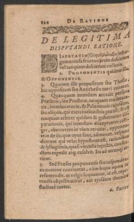 De Legitima Disputandi Ratione.