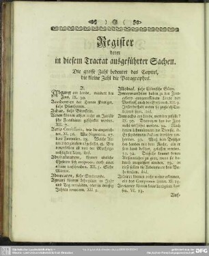 Register derer in diesem Tractat ausgeführter Sachen