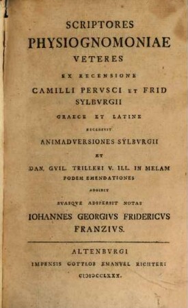 Scriptores Physiognomoniae Veteres