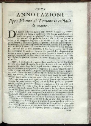 Annotazioni sopra Plotina di Trajano in cristallo di monte.