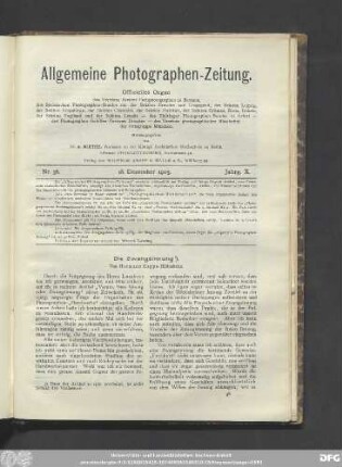 Nr. 38. 18. Dezember 1903. Jahrg. X.
