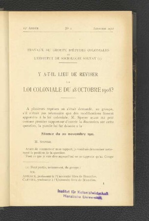 Séance du 20 novembre 1911.