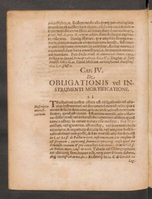 Cap. IV. De Obligationis vel Instrumenti Mortificatione.