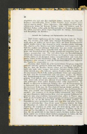 Catarrh der Luftwege und Splenisation der Lungen
