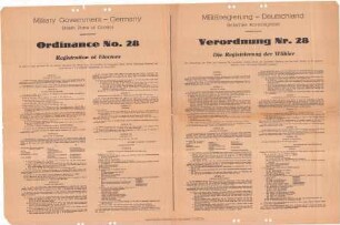 Verordnung Nr. 28 der Militärregierung Deutschland, Britisches Kontrollgebiet - Die Registrierung von Wählern