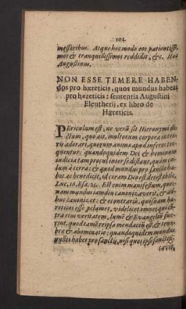 Non esse temere habendos pro haereticis ... Augustini eleutherii, ex libro de Haereticis.