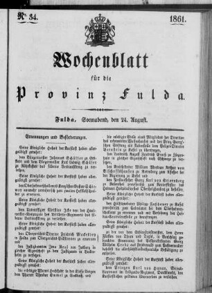Nr. 34, Ausgabe vom 24. August 1861