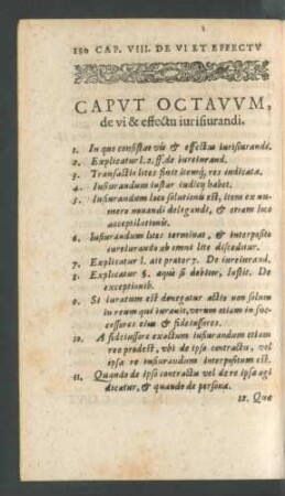 Caput Octavum, de vi & effectu iurisiurandi.