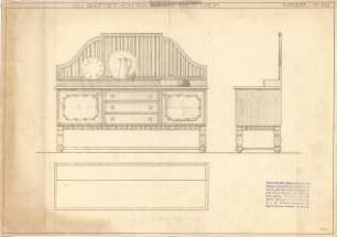 Bertsch, Karl; Möbelentwürfe - Buffet (Ansichten)