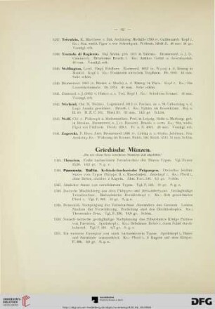 Griechische Münzen (Nr. 1345-1504)