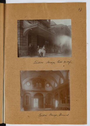 Waage, Leiden: Ansicht Nordportal, Innenansicht (aus: Skizzen- und Fotoalbum 27)
