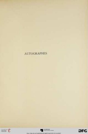 Autographes (Nr. 1-54)