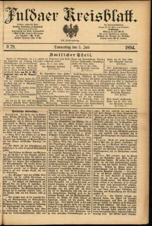 Ausgabe vom Donnerstag, den 05. Juli 1894.