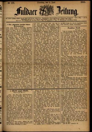 Ausgabe vom Dienstag, den 02. Juni 1885.