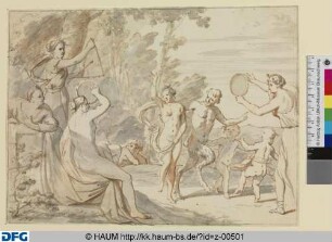 Faun und Nymphen, musizierend und tanzend