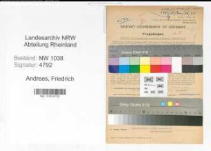 Entnazifizierung Friedrich Andrees , geb. 16.05.1905 (Angestellter)