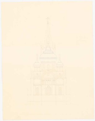 Russische Kirche: Aufriss Choransicht