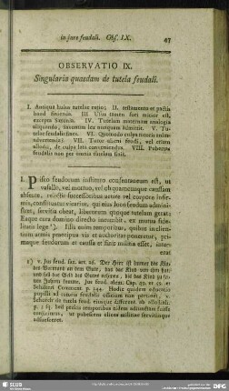Observatio IX. Singularia quaedam de tutela feudali