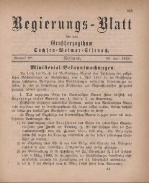 Nr. 27 : 30. Juni 1868