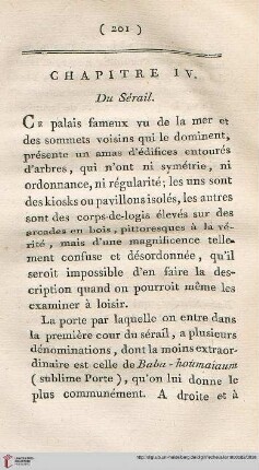 Chapitre IV: Du Sérail