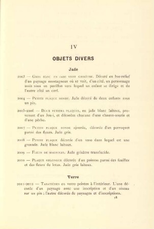 IV Objets divers