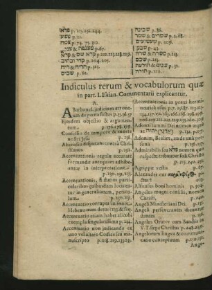 Indiculum rerum & vocabulorum