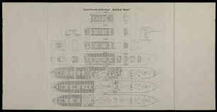 Decksplan des Doppelschrauben-Postdampfer "Graf Waldersee" und "President Grant"