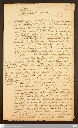 Brief von August Hermann Francke an Ernst Christian Philippi.